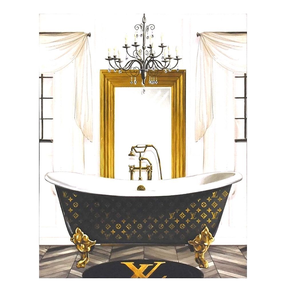 At Home Louis Vuitton Chandelier Luxury Bath Canvas Wall Decor